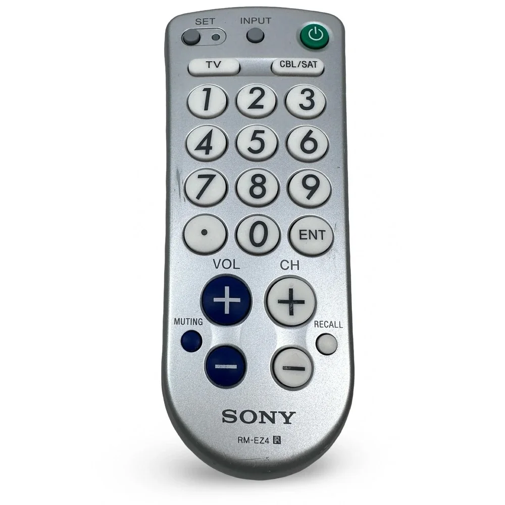 Sony RM-EZ4 Remote Commander Big Button TV SAT Universal Remote Silver Gray